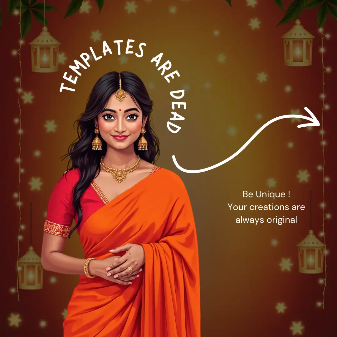 Unique personalised AI caricature for Indian wedding — no templates, custom art