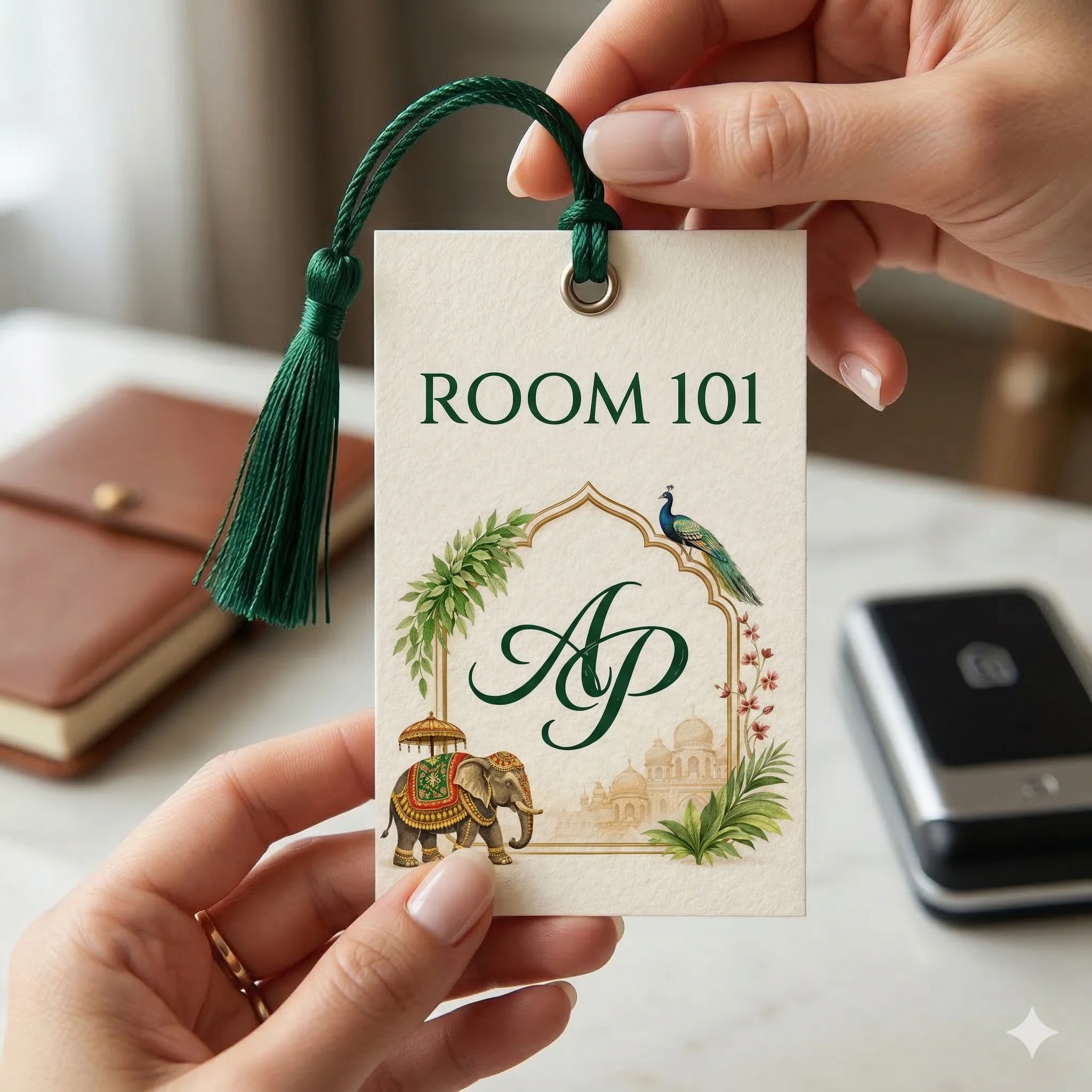 Wedding logo printed on invitation card envelope and wax seal stationery
